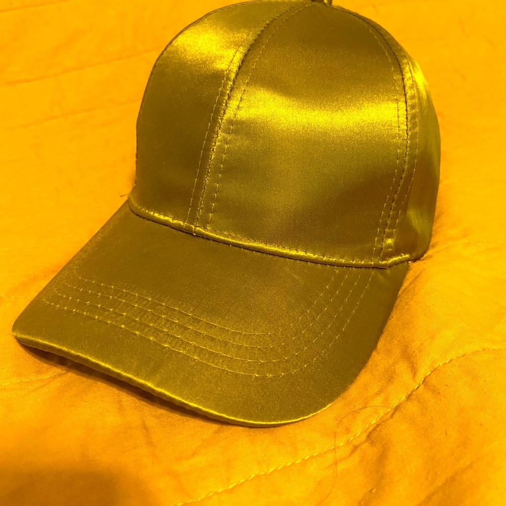 Olive green satin baseball cap